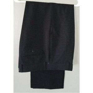 Men's Black Dress Pants 33x30 Flat Front Straight Leg